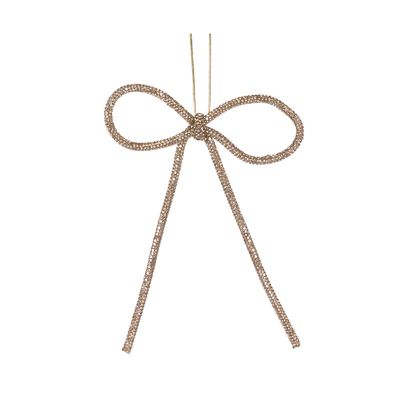 14 CM Gold Beaded Bow Ornament