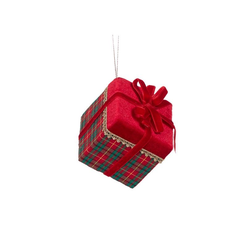 8.5 CM Tartan Present Hanging