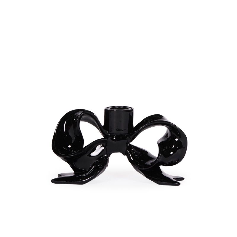 Black Bow Candle Holder
