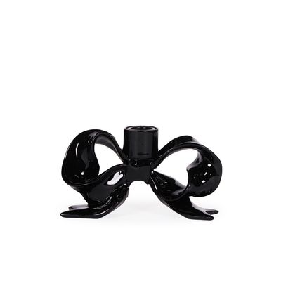 Black Bow Candle Holder