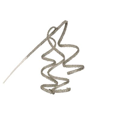 Platinum Glittered Ribbon Spray
