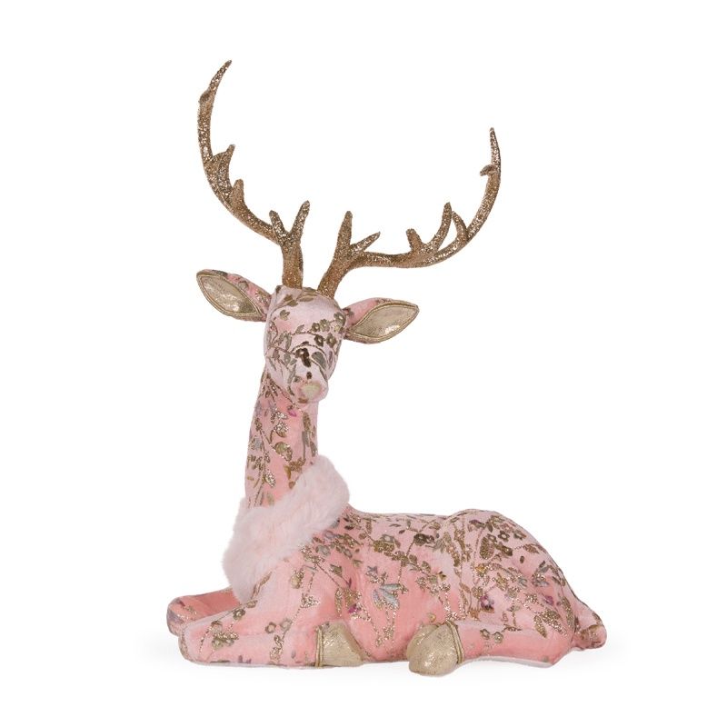 Lying Floral Lace Reindeer