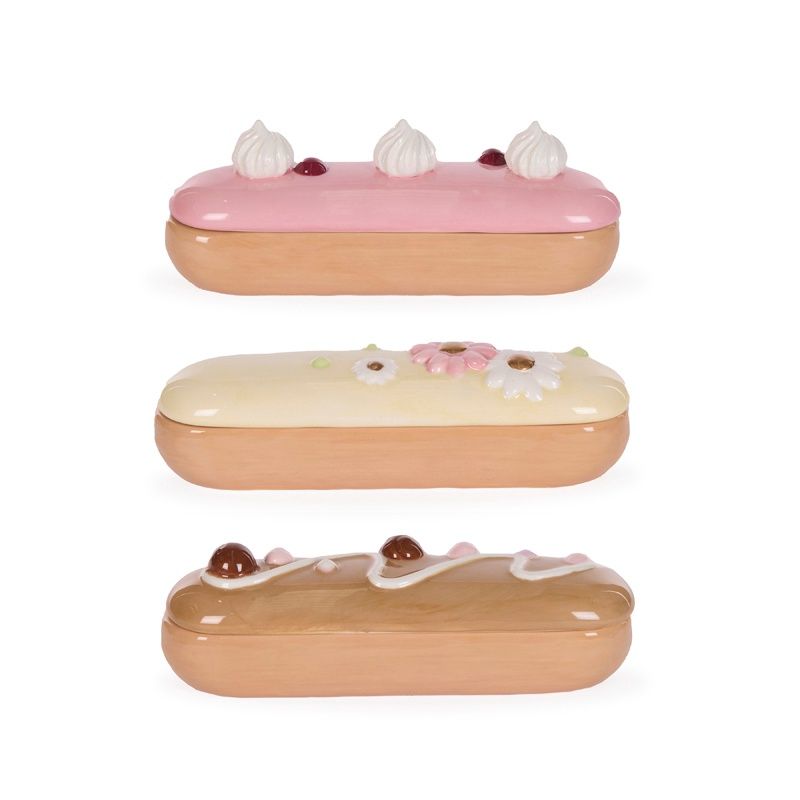 3 ASST Iced Eclair Trinket Boxes
