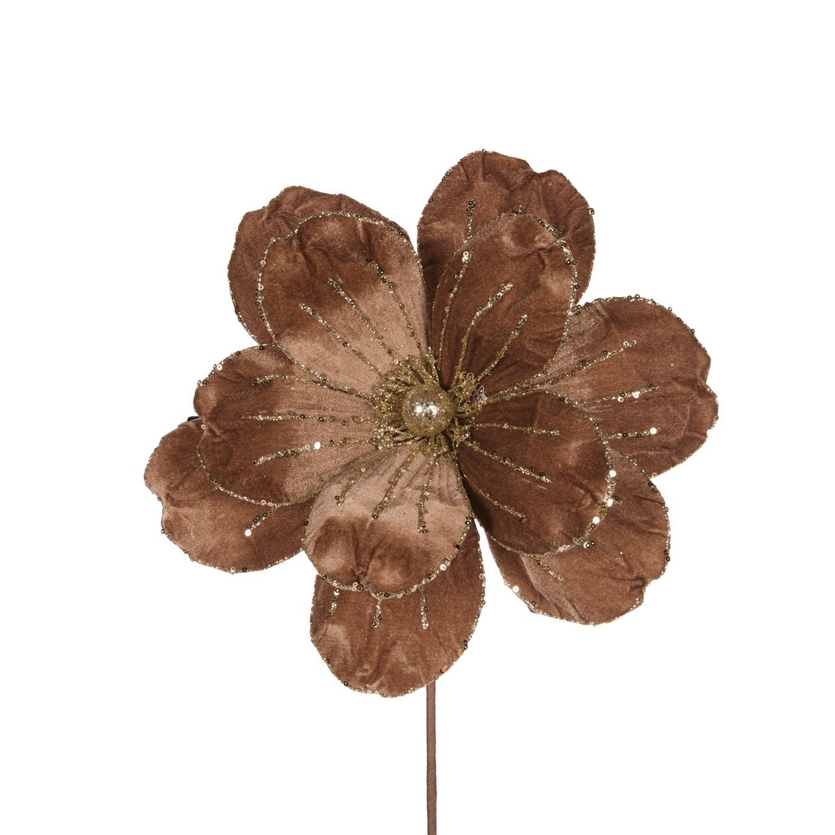Large Taupe Velour Magnolia