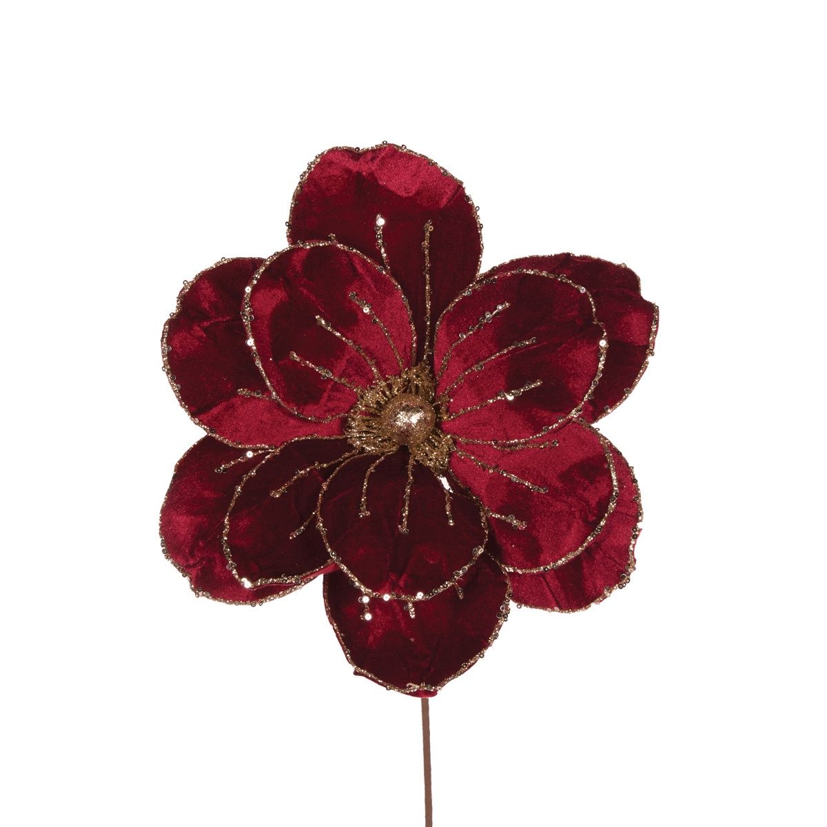 Large Burgundy Velour Magnolia