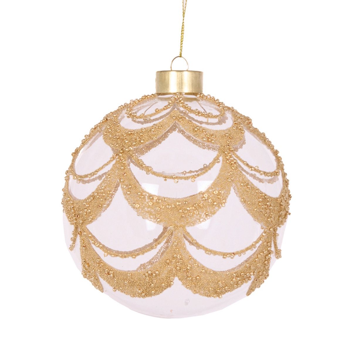 Clear Deco Scalloped Bauble