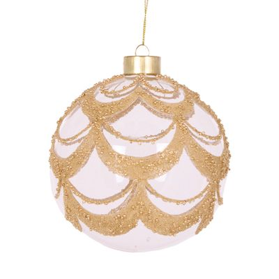 Clear Deco Scalloped Bauble