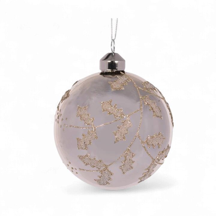 Silver Shine Holly Bauble