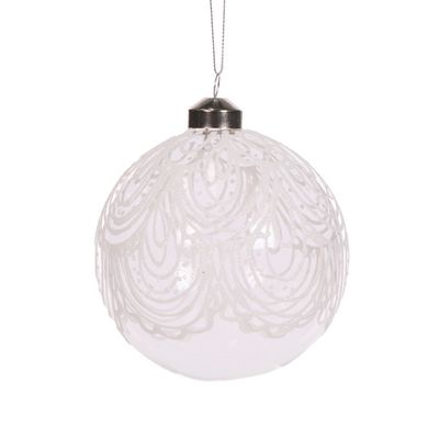 Clear Piped Lace Bauble