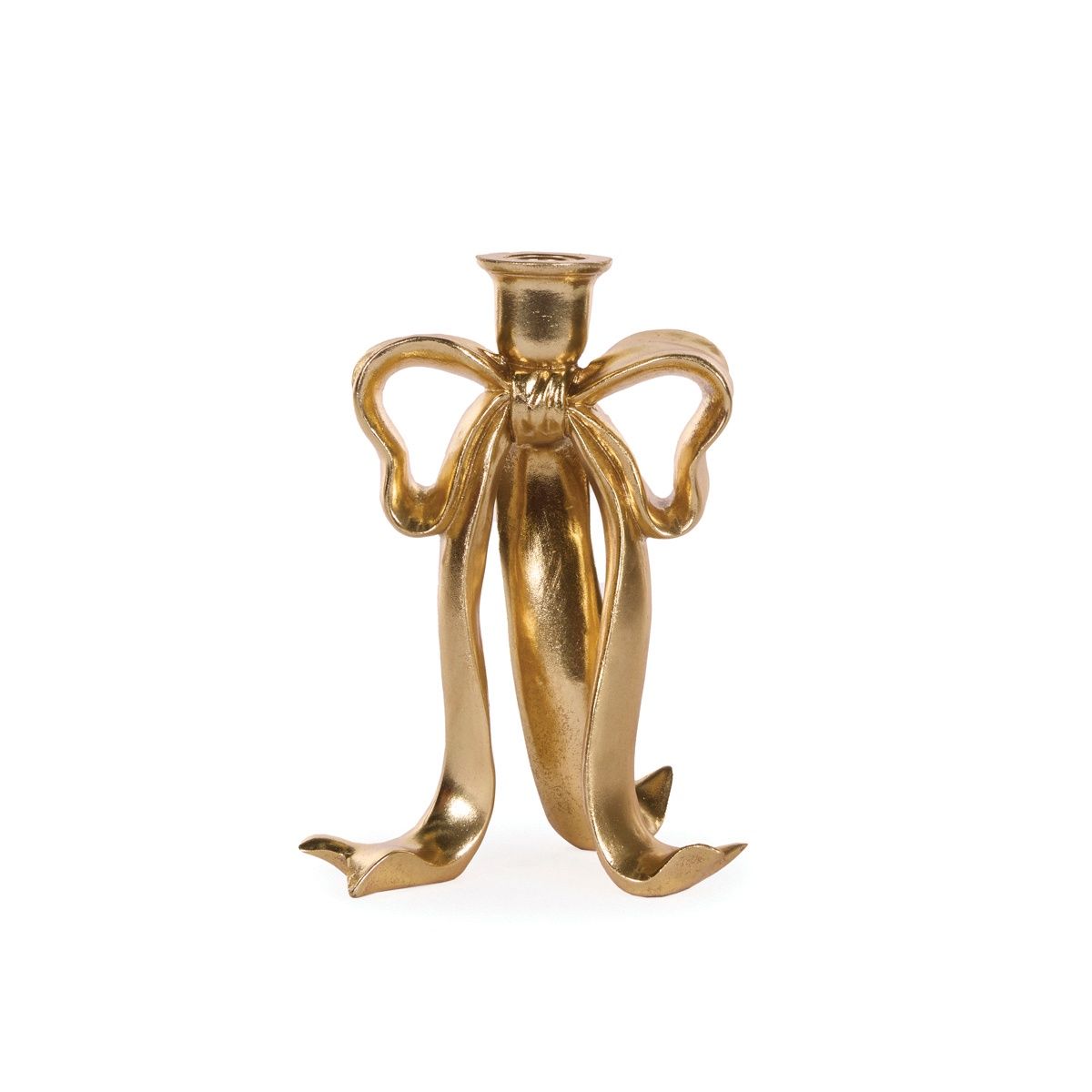23cm Gilded Bow Candle Holder