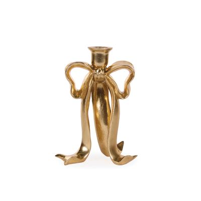 23cm Gilded Bow Candle Holder