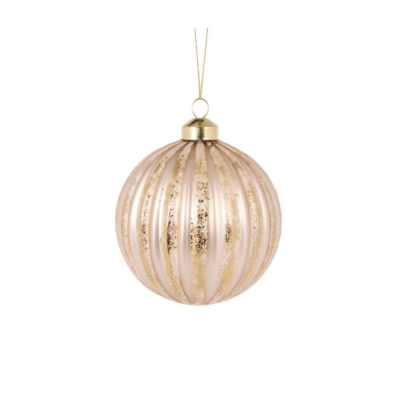 Brushed Gold Ribbed Bauble