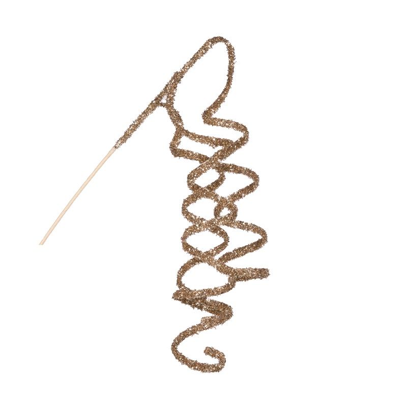 Rose Gold Glittered Ribbon Spray