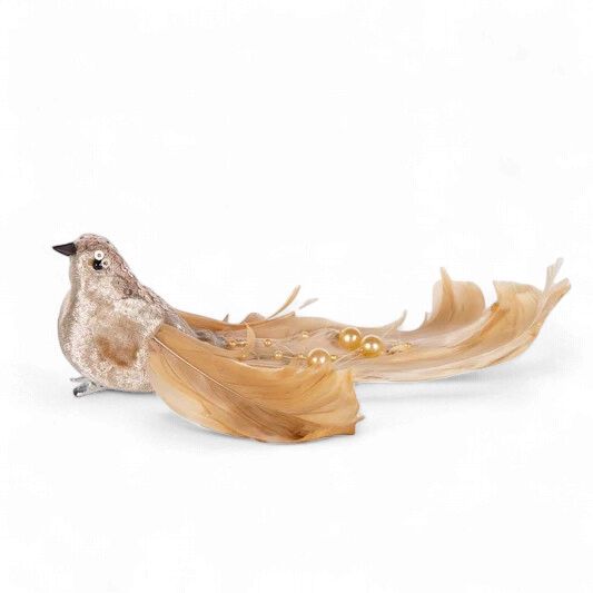 Champagne Curl Tail Clip Bird