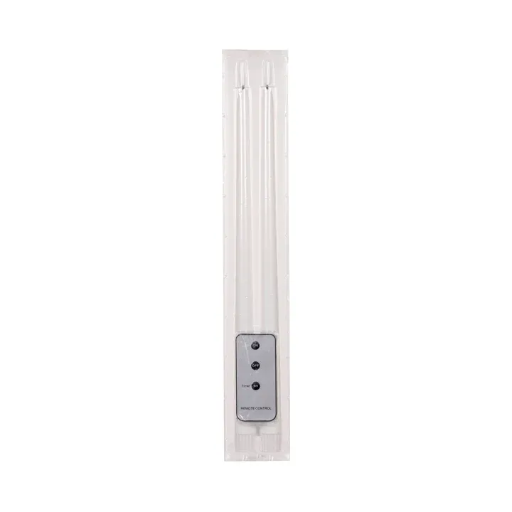 Set/2 Natural LED Taper Candles