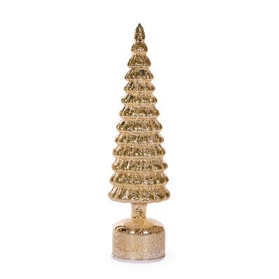 41cm Gold Mercury Glass Rotating LED Tree