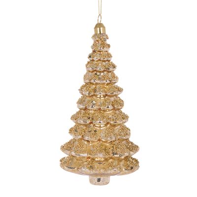 Gold Glittered Tree Ornament