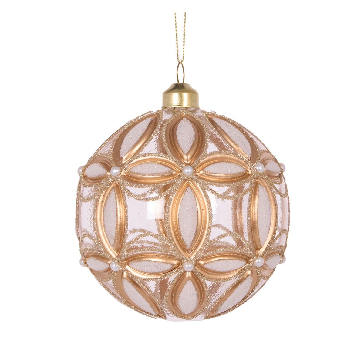 Gold Embossed Fleur Bauble