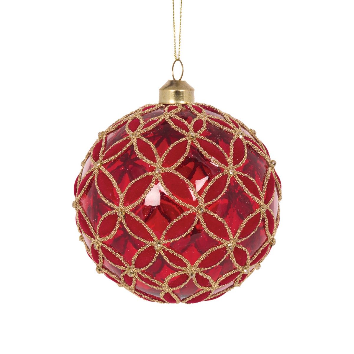 Transparent Red Fleur Bauble