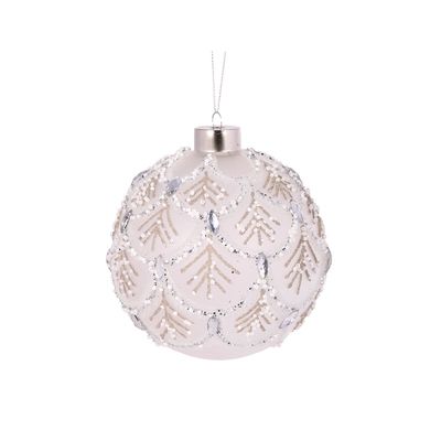Frosted Fern Pleat Bauble
