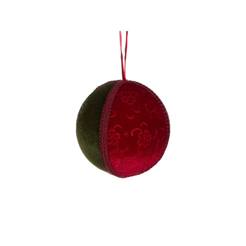 Fabric Red Tartan Segment Bauble