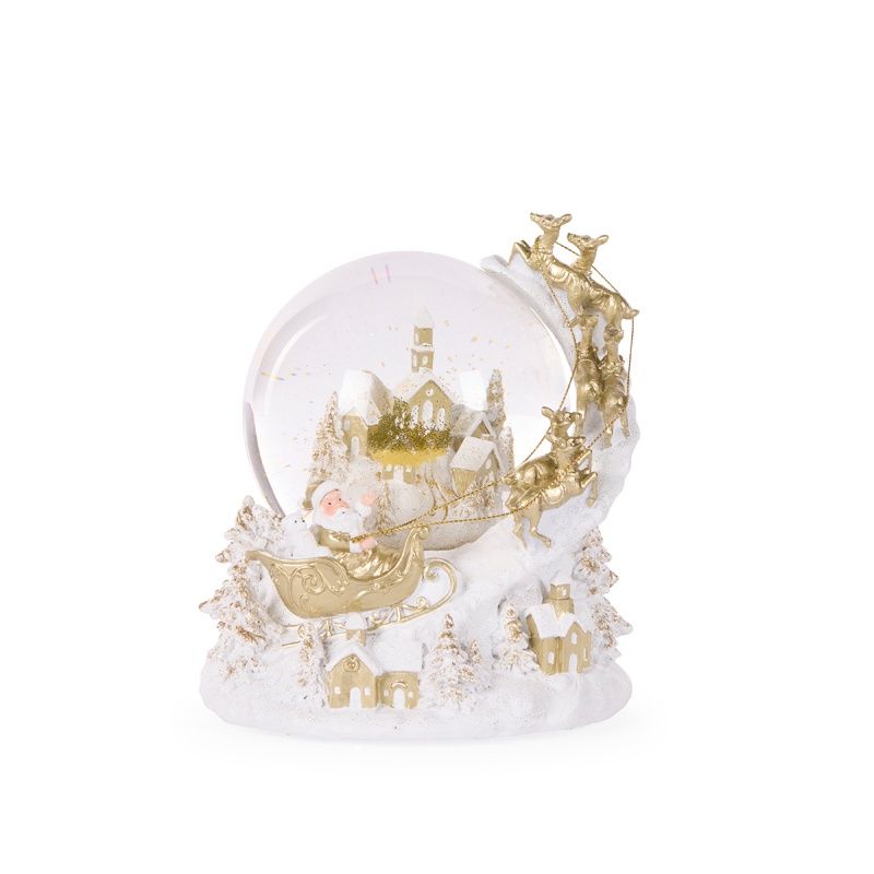 Musical Champagne Santa Sleigh Snow Globe