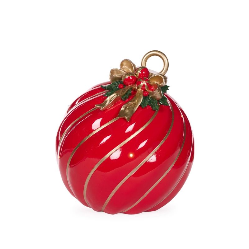 44cm Traditional Red Swirl LED Bauble