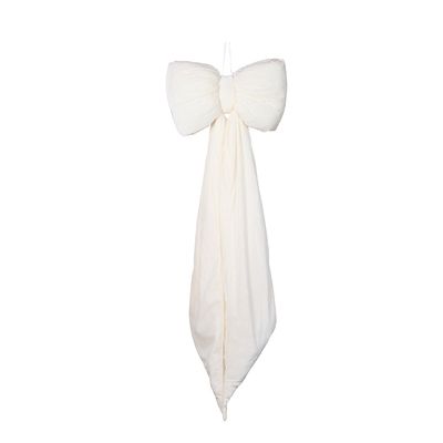 White Elongated Bow