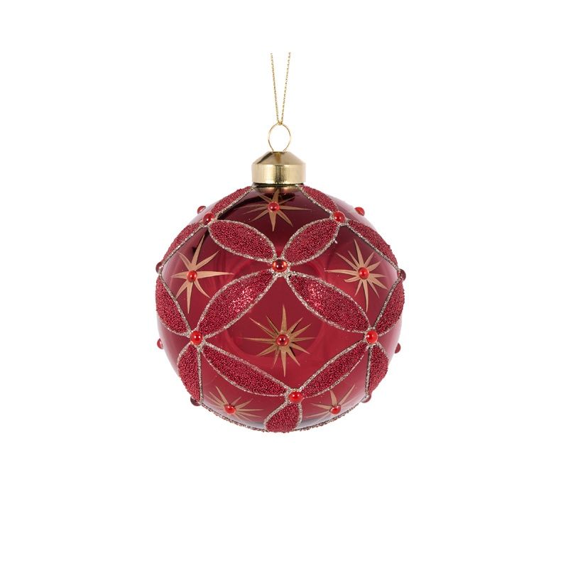 Elaborate Burgundy Twinkle Bauble