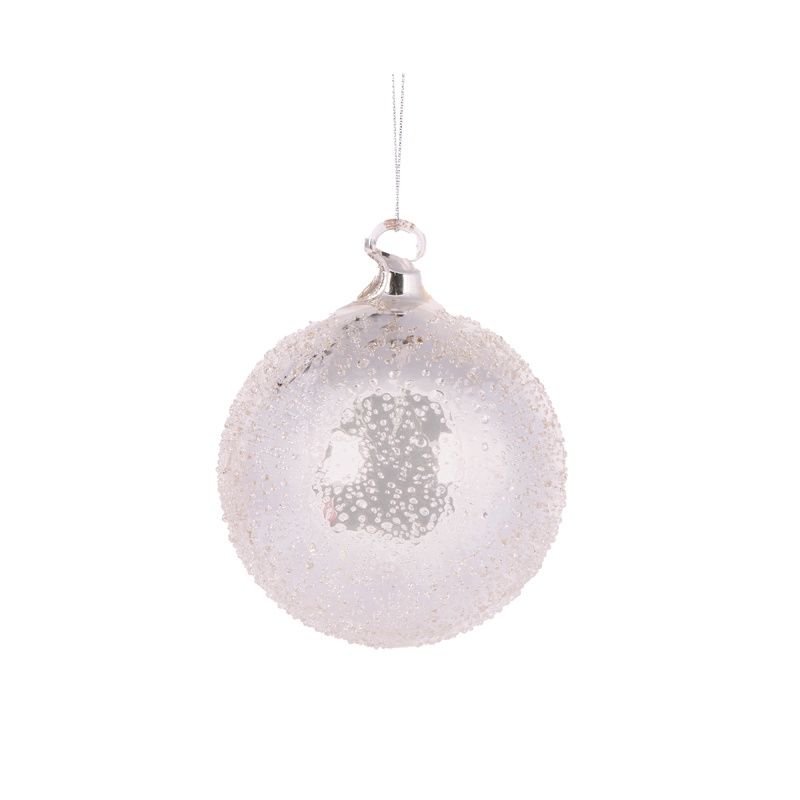 10cm Silver Mercury Bubbles Bauble