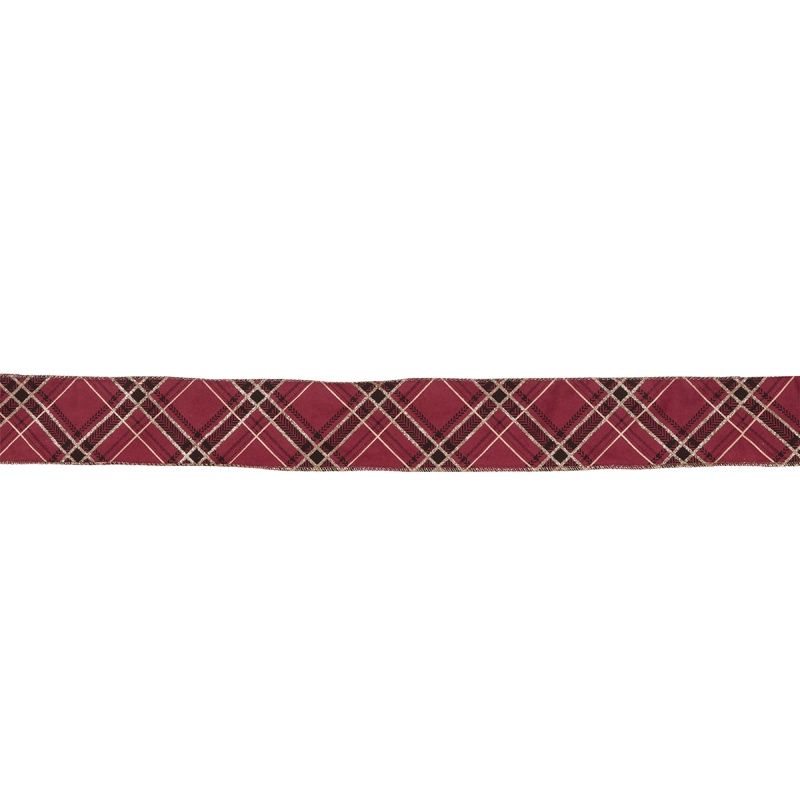 6.3 CM RED VELVET TARTAN RIBBON
