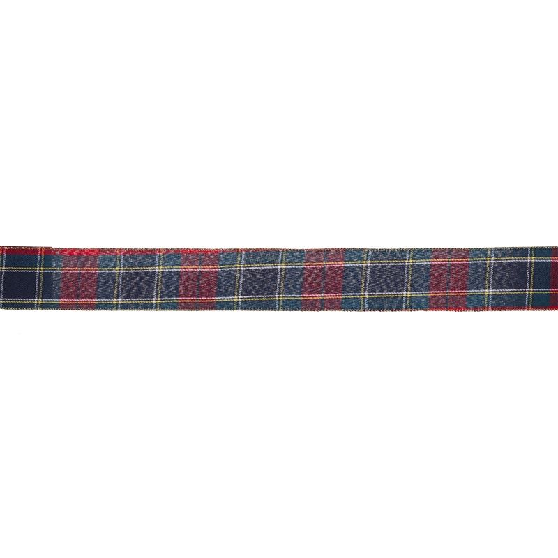 6.3 CM GREEN AND RED VELVET TARTAN RIBBON