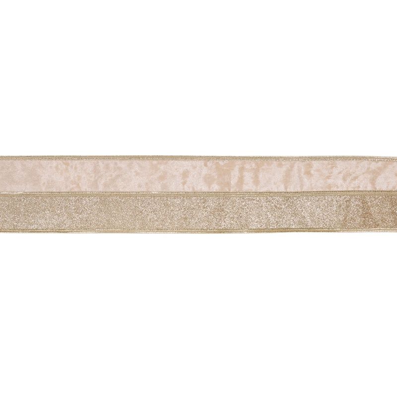 10 CM DUSTY PINK AND CHAMPAGNE DOUBLE LAYERED VELVET RIBBON