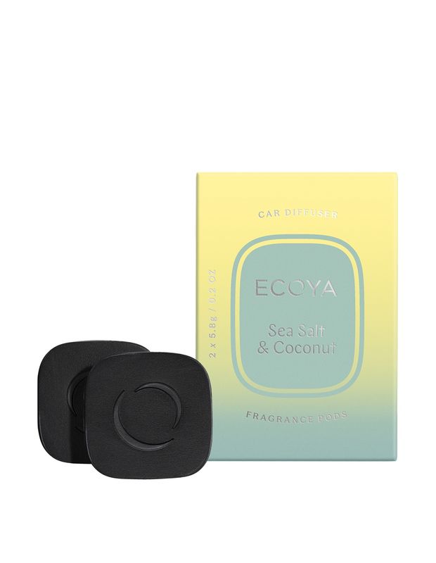 ECOYA Sea Salt &amp; Coconut Car Diffuser Fragrance Pods