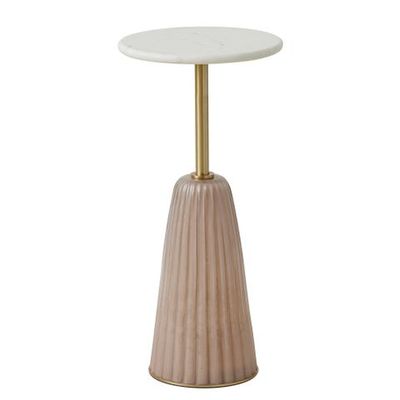 Mercer Glass/Metal Side Table 30x58cm