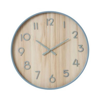 Penny Metal Clock 60cm Blue/Natural