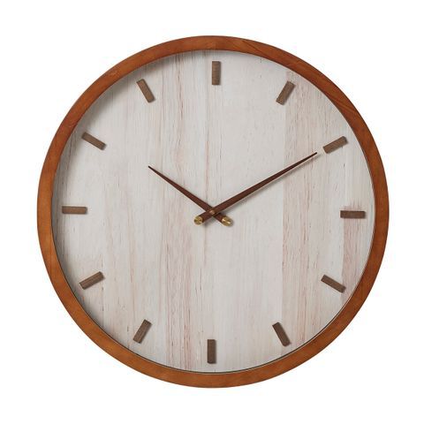 Heathcote Wood Clock 60cm Walnut/Nat
