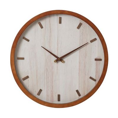 Heathcote Wood Clock 60cm Walnut/Nat
