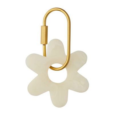 Kip Resin Flower Key Ring 7cm Ivory