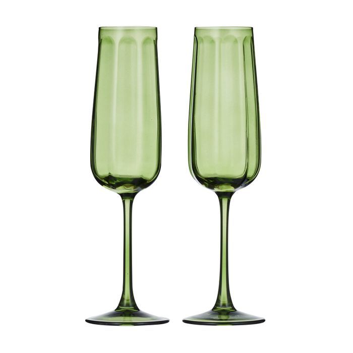 Studio S/2 Glass Flute 7x24cm Olive