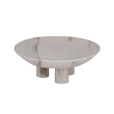 Chiara Limestone Rnd Foot Platter 20x7cm