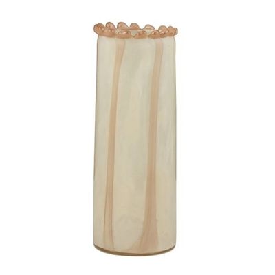 Pettine Glass Vase 13.5x35cm Nude