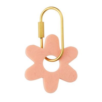 Kip Resin Flower Key Ring 7cm Peach
