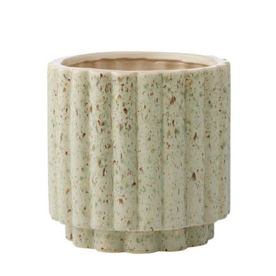 Barona Cer Pot 20.5x20.5cm Green/Brown*