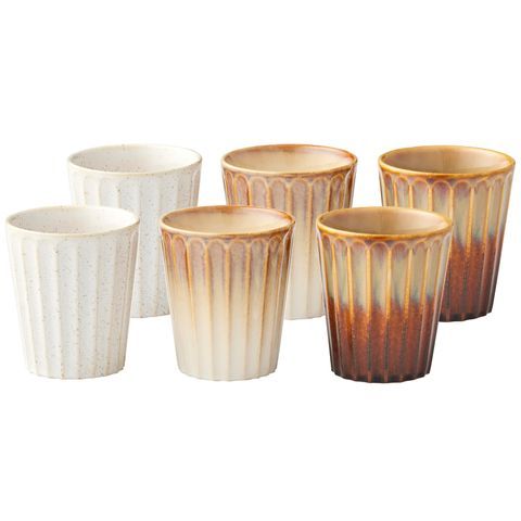 Vail S/6 Cer Latte Cup 8x9.5cm Natural