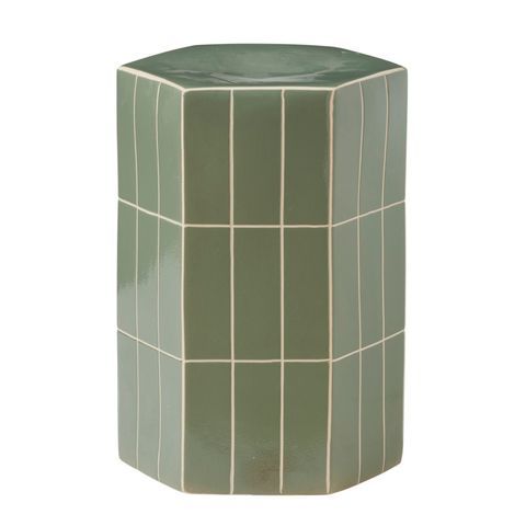 Seidler Ceramic Tile Stool 38x53cm Mint