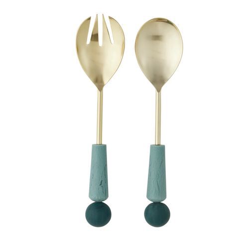 Alonso S/2 Resin Salad Servers 28cm Teal