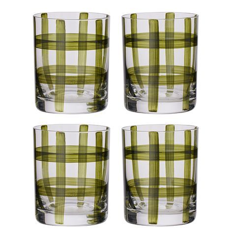 Max S/4 Glass Tumbler 8x10cm Clear/Olive