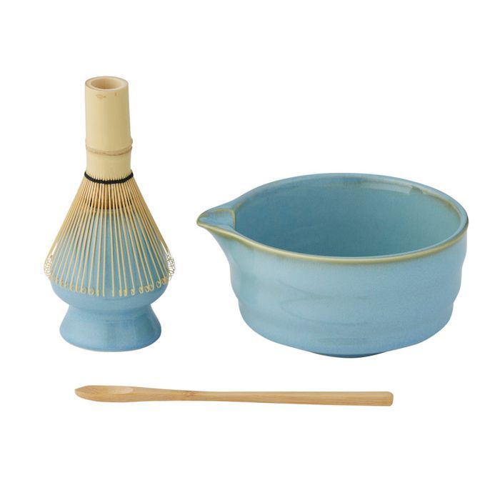 Osaka 4pc Cer Matcha Set 23x16.5cm Sky