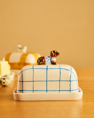 BUTTER DISH - DACHSHUND BUTTER UP